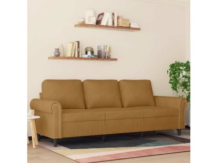 3místná pohovka hnědá 180 cm samet 359546