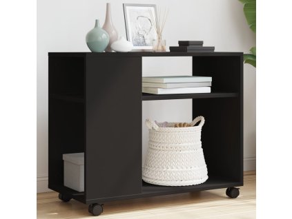 Odkládací stolek na kolečkách černý 70 x 35 x 60 cm kompozit 853147