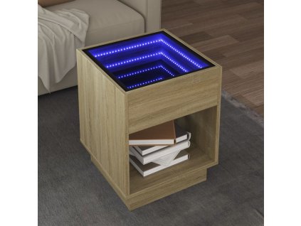 Konferenční stolek s Infinity LED dub sonoma 40 x 40 x 50 cm 847646