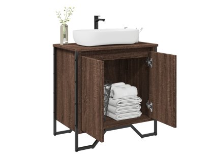 Koupelnová skříňka pod umyvadlo hnědý dub 60x35x60 cm kompozit 848658