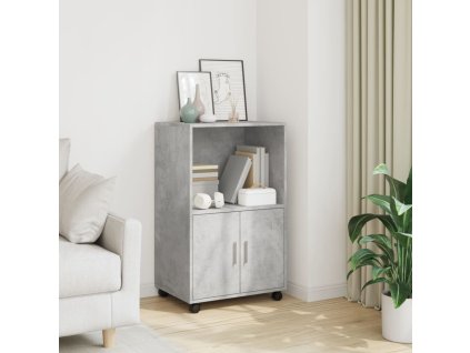 Skříňka na kolečkách betonově šedá 55x40x91 cm kompozitní dřevo 853185