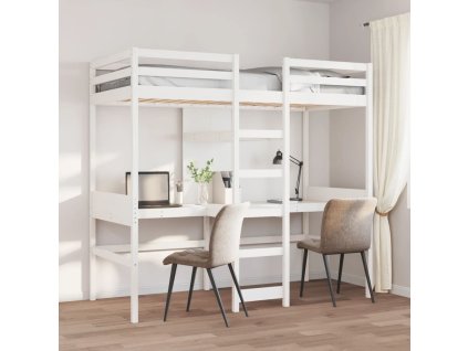 Patrová postel bez matrace bílá 75 x 190 cm masivní borovice 3308551