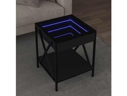Noční stolek s Infinity LED černý 40 x 40 x 49 cm 847692