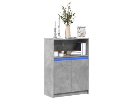 Příborník LED betonově šedý 72 x 34 x 100 cm kompozitní dřevo 852162