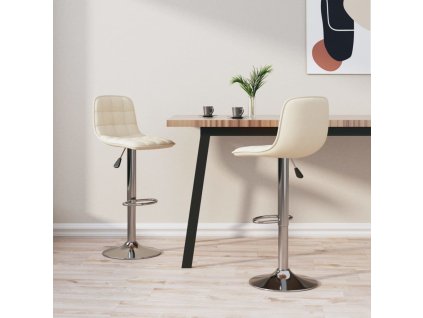 Barové židle 2 ks krémové textil 333947