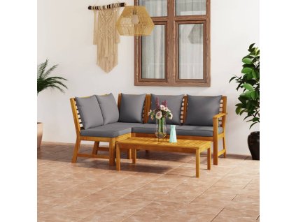 4dílná zahradní sedací souprava s poduškou masivní akácie 3057779
