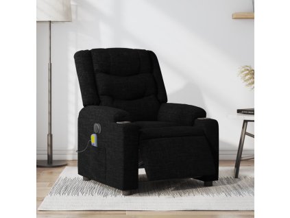 Elektrické masážní polohovací křeslo černé textil 3206572