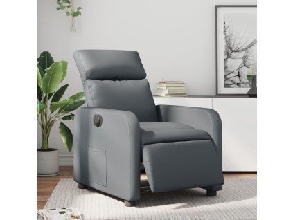 Elektrické polohovací křeslo šedé umělá kůže 3206738