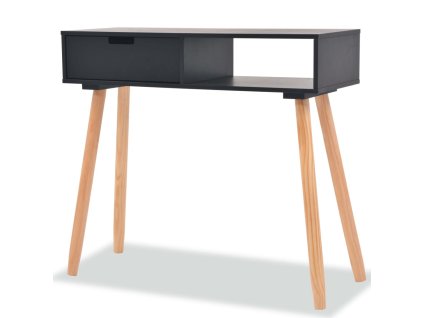 Konzolový stolek masivní borovice 80 x 30 x 72 cm černý 244738