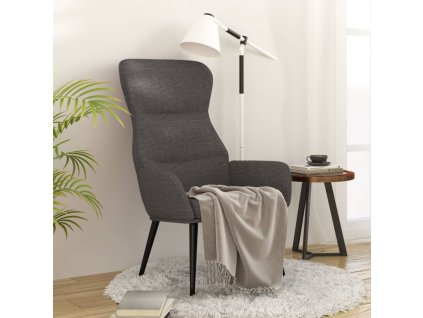 Relaxační křeslo tmavě šedé textil 341072