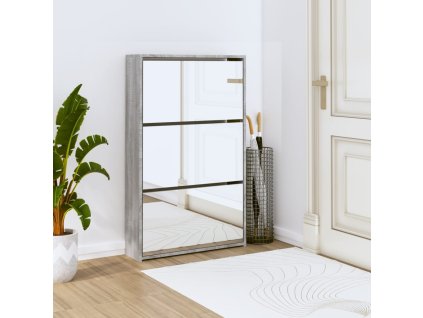 Botník se zrcadlem 3patrový šedá sonoma 63x17x102,5 cm 342639