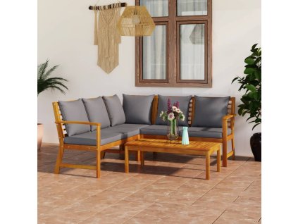 4dílná zahradní sedací souprava s poduškou masivní akácie 3057776
