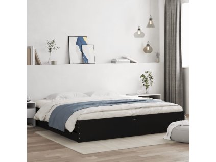 Rám postele se zásuvkami černý 180 x 200 cm kompozitní dřevo 3207253