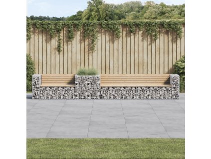 Zahradní lavice s gabionovým košem masivní borové dřevo 3196248
