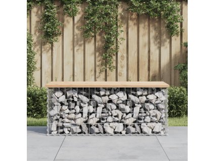 Zahradní lavice gabionový design 103x44x42 cm masivní borovice 834359