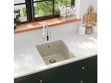 Žulový kuchyňský dřez jednoduchý béžový 144868