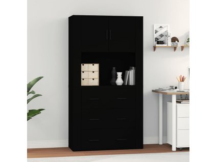 Skříň highboard černá kompozitní dřevo 3185384