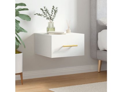 Nástěnný noční stolek bílý 35 x 35 x 20 cm 829788