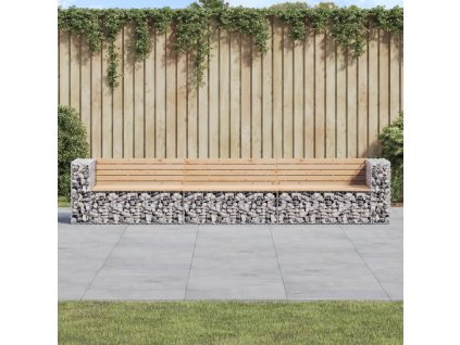 Zahradní lavice gabionový design 347x71x65,5cm masivní borovice 3196254