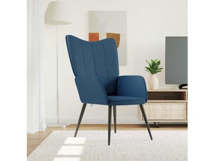 Relaxační židle modrá textil 327945