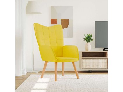 Relaxační křeslo hořčicově žluté textil 327926