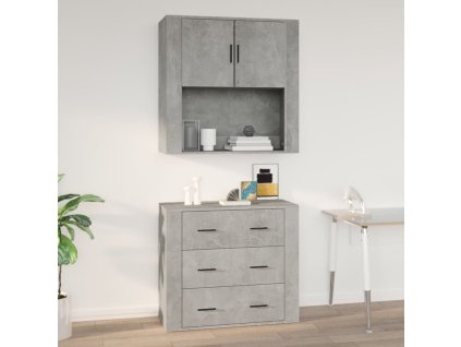 Nástěnná skříňka betonově šedá 80 x 33 x 80 cm kompozitní dřevo 816588