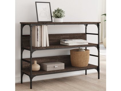 Konzolový stolek hnědý dub 100 x 32 x 75 cm kompozitní dřevo 839062