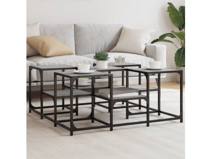 Konferenční stolek šedý sonoma 91 x 91 x 40 cm kompozitní dřevo 839076