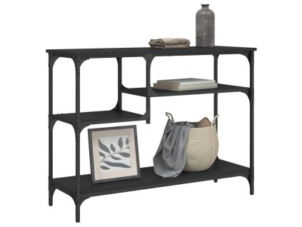 Konzolový stolek s policemi černý 100 x 35 x 75 cm 837782