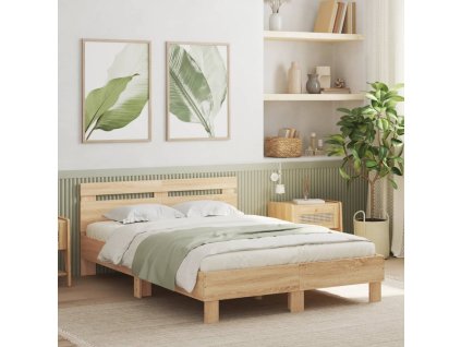 Rám postele s čelem dub sonoma 120 x 190 cm kompozitní dřevo 3207450
