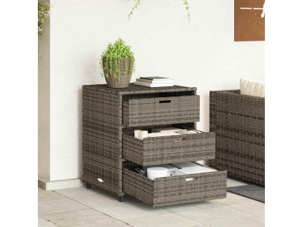 Zahradní úložná skříň šedá 55 x 59 x 69 cm polyratan 365557