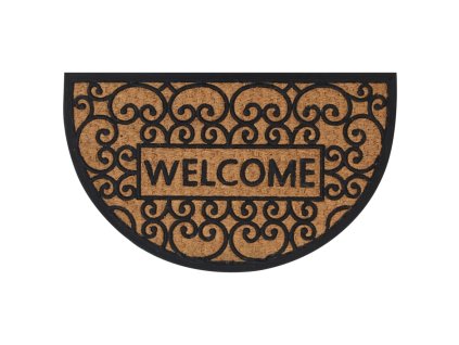 Rohožka před dveře půlkruhová 45 x 75 cm guma a kokosové vlákno 155668