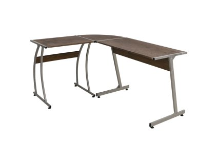 Rohový psací stůl hnědý kompozitní dřevo 375955