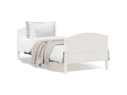 Postel bez matrace bílá 75 x 190 cm masivní borovice 842575