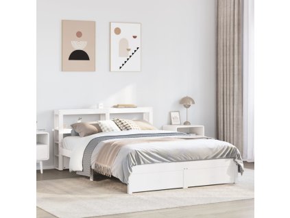 Rám postele s čelem bez matrace bílý 140x190 cm 3305988