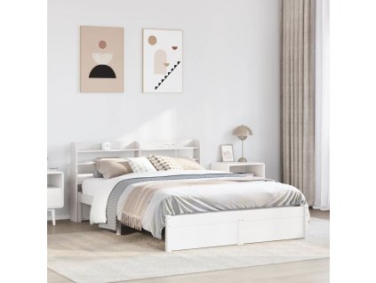 Rám postele s čelem bez matrace bílý 140x190 cm 3306729