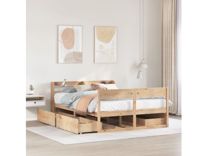 Postel bez matrace 150 x 200 cm masivní borovice 3307119