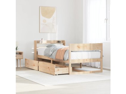 Postel bez matrace 75 x 190 cm masivní borovice 3307146