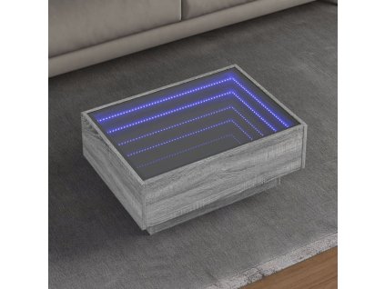 Konferenční stolek s LED šedý sonoma 70 x 50 x 30 cm kompozit 847516