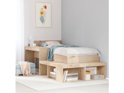 Skříňka k posteli se stolkem 232x112x75 cm masivní borové dřevo 855759