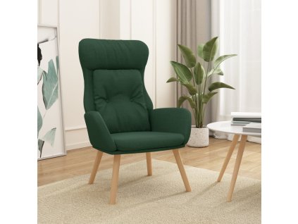 Relaxační křeslo tmavě zelené textil 341295