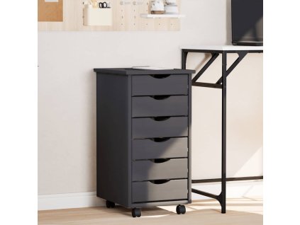 Zásuvková skříňka se zásuvkami MOSS šedá masivní borové dřevo 355890