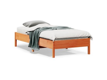 Postel bez matrace voskově hnědá 90 x 190 cm masivní borovice 842729