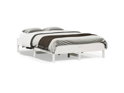 Postel bez matrace bílá 140 x 190 cm masivní borovice 842715