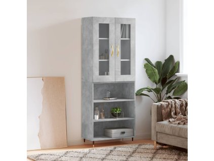 Skříň highboard betonově šedá 69,5x34x180 cm kompozitní dřevo 3198709