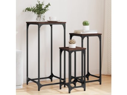 Hnízdové odkládací stolky 3 ks hnědý dub kompozitní dřevo 838942