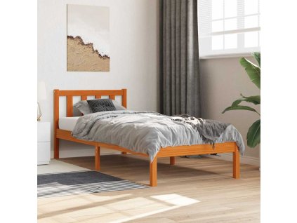 Postel bez matrace voskově hnědá 100 x 200 cm masivní borovice 844807
