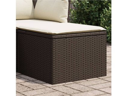 Zahradní stolička s poduškou hnědá 55 x 55 x 37 cm polyratan 366206