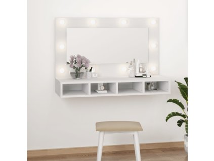 Zrcadlová skříňka s LED bílá 90x31,5x62 cm 808891