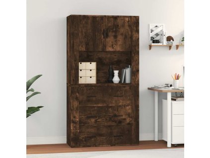 Skříň highboard kouřový dub kompozitní dřevo 3185388